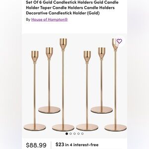 House of Hampton Elegant Gold Candle Holders Set